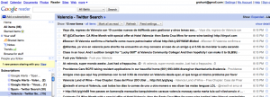 Valencia in Twitter on Google Reader