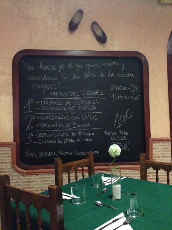 The Menu Del Día Is a Spanish tradition. Great Value For Money