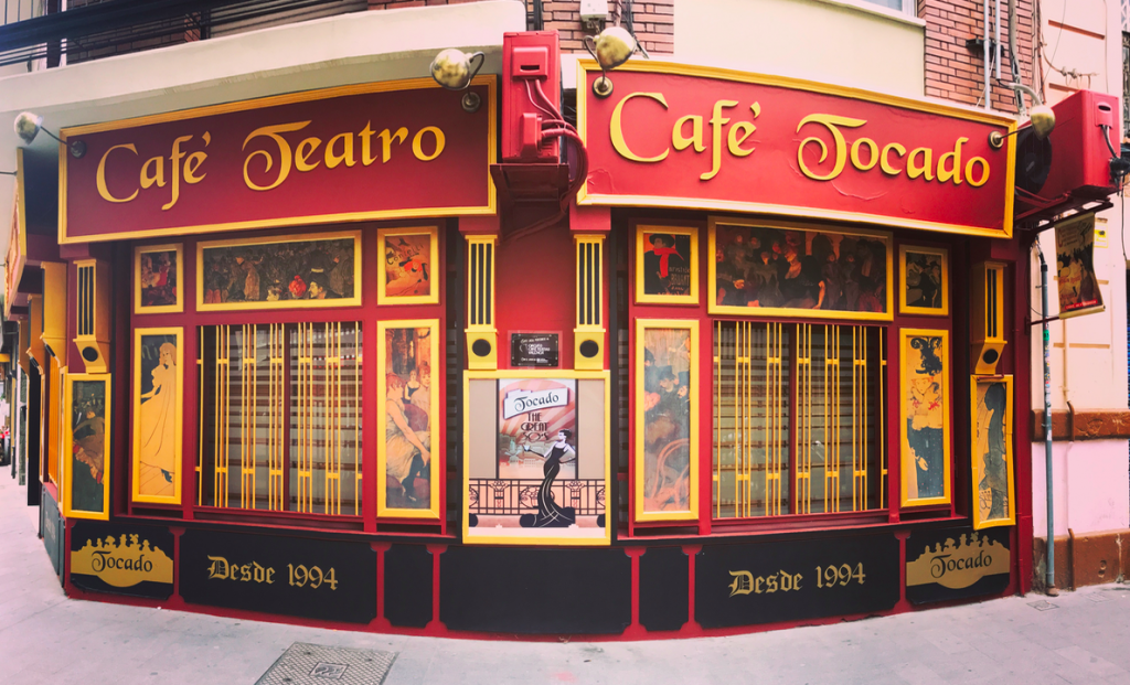 One of the many bars that appear on the cafe teatro Circuit in Valencia. Small theatre groups and stand up comedy can be seen regularly
