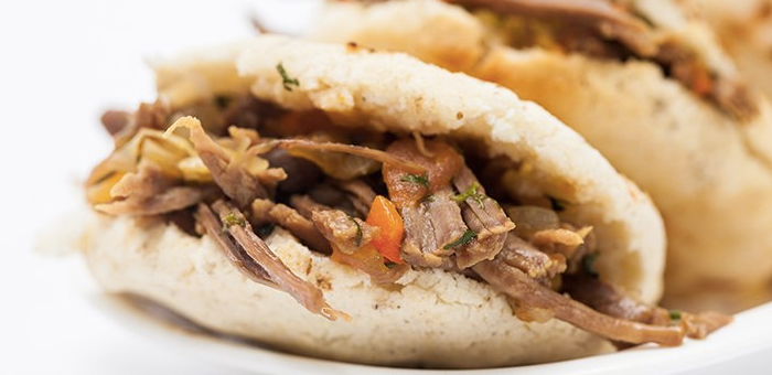 Arepas Filled With Carne mechada