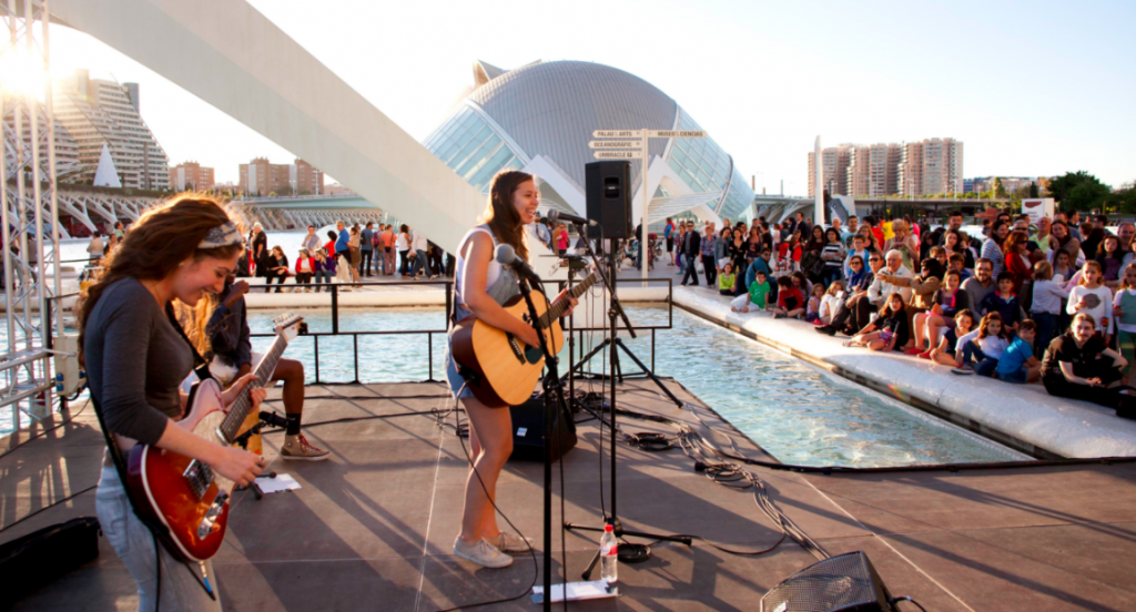 The Berklee Concerts outdoors at the City of Arts and Sciences are a regular summer attraction. 