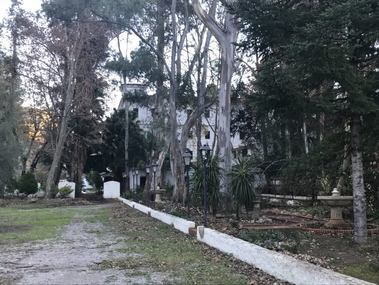 The overgrown gardens of the Chulilla spa hotel. 