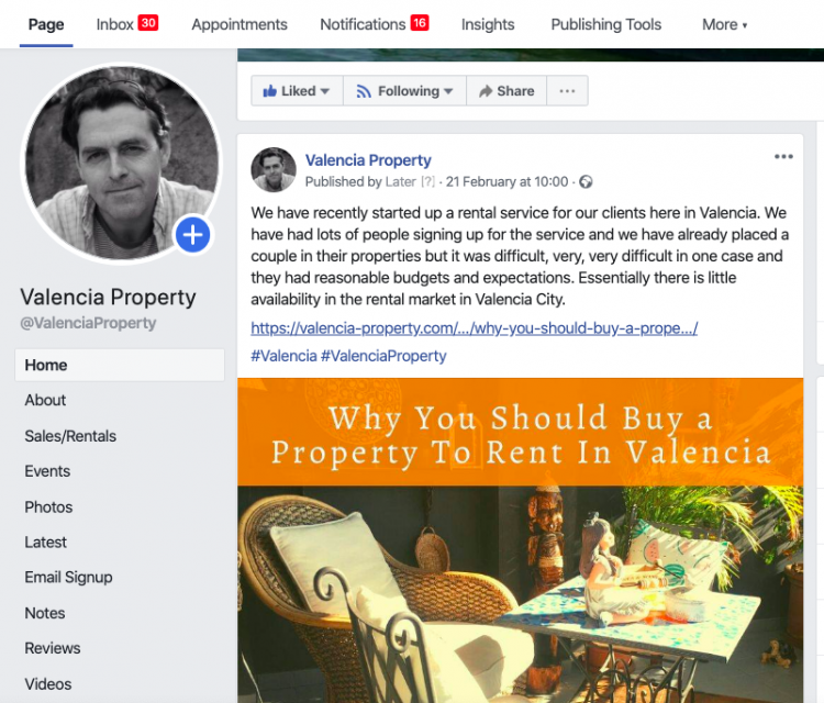 The Valencia Property Facebook page